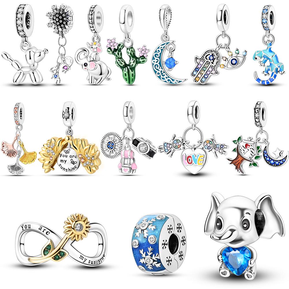 copper Plated Charm Bead Charms Luminous Bead Charms Snow Animal Pendants Compatible With Authentic Bracelets Do It Yourself Jewellery Making