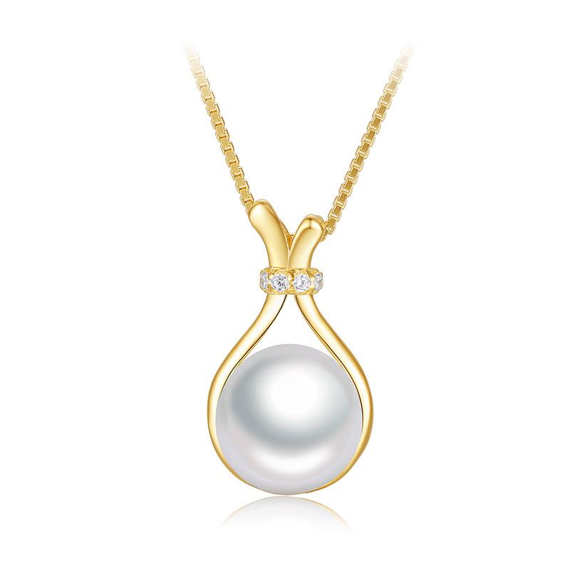 Natural Light‑Luxury High‑End Imitation‑Pearl Lucky‑Bag Women Necklace, Niche Micro‑Inlaid Versatile Titanium‑Steel Collarbone Neck Chain