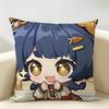 Xiangling Cute Genshin Impact Cushion Cover Natural Linen Organic Fabric DoubleSided Printing Room Sofa Decor Pillow Case
