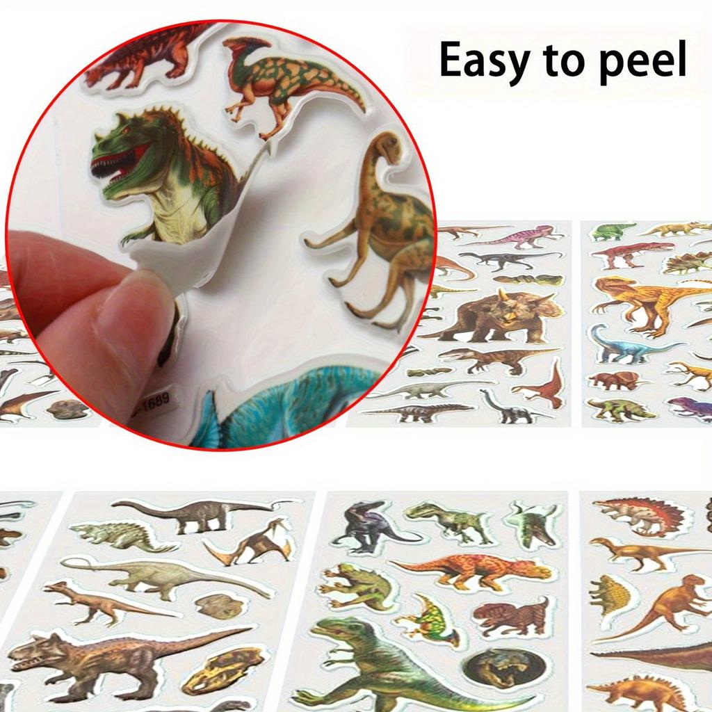 10pcs Dinosaur Stickers 3D Dino Puffy Stickers for Jurassic Theme Favors Reward More Puffy Stickers ZSY