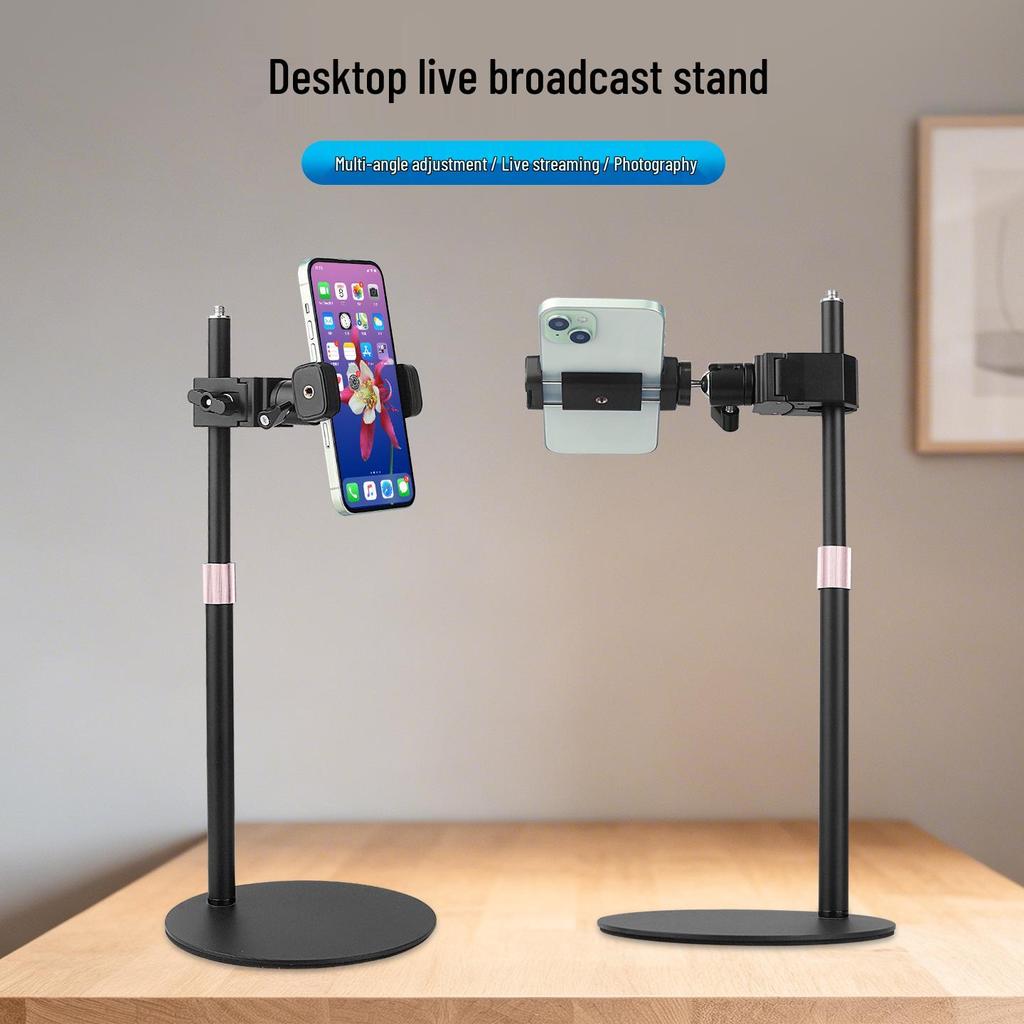 Adjustable Desktop Gimbal Boom Arm Stand for Dual Phone Live Streaming