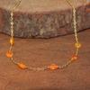 Fire Orange Opal Tumble Beads Chain Necklace, Ethiopian Fire Opal Chain Necklace, Opal Delicate Jewelry for Women, Birthstone Gift for Her