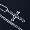 Necklace Silver Chain Steel Cross Skull 363