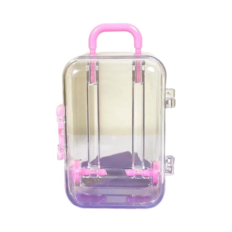 Dollhouse Miniature Luggage Suitcase Storage Trolley Case Travel Holiday Toy Candy Box Handbag Model for Dolls Accessory
