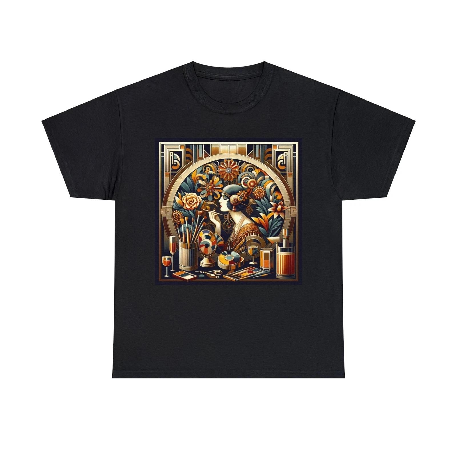 Unisex Adult T Shirt Art Deco Glamour: Flapper Elegance & Luxury Decor Unique 3XL