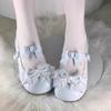 Little Dream Bell Low Heel Round Head Cute Original Lolita Shoes Women's Flower Ling Ji Lo Shoes Lolita Ballet Small Leather Shoes