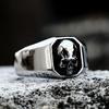 Beier Punk Skull Style Men's Stainless Steel Titanium Ring