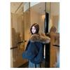 Winter Warm Hooded Coat Retro American Style Thickened Down Jacket with Fur Collar