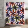 Bathroom Shower Curtain with Flower Pattern Decorative Print for Home Decoration Waterproof Fabric Available in Different Sizes