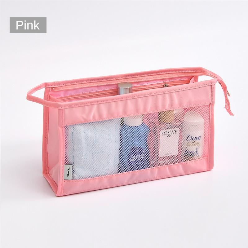

1PC Diagonal Visible Grid Travel Cosmetics Storage Bag Multifunctional Washing Portable Handheld Large Capacity Toiletry Bag розовый