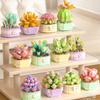 Flower Succulents Building Blocks Everlasting Flower Bonsai Tree Gardens Romantic Bricks DIY Potted Plants Model Kids Kits Toys