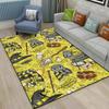 Tappeto Soggiorno con Motivo Horror Tappeti Mago Divinazione Gatto Zucca Tappeto Morbido Decorazione Camera da Letto Tappetino Antiscivolo Area Bagno