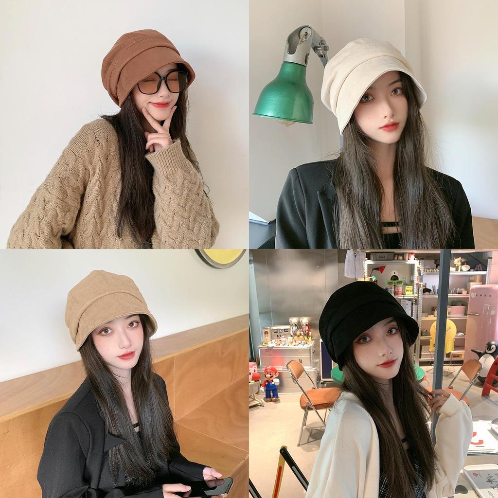 Vintage Octagonal Hat With Wide Brim For Winter Street Style And Warmth
