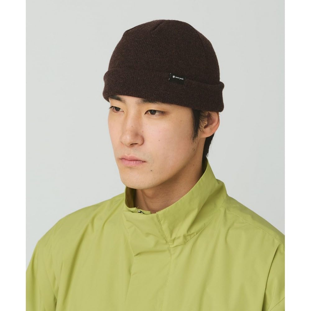 Snow Peak Washable Wool Knit Cap Headwear Cap Hat for Men and Dark Brown AC-25AU007 Women,