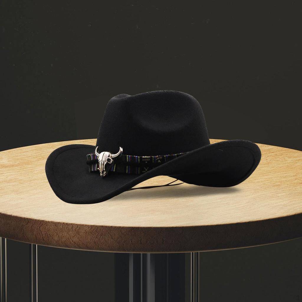 Western Cowboy Hat, Size Fits Most Fancy Dress Props up Cowgirl Wide Brim for Party Women Role