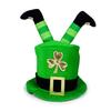 Green Leprechaun Top Hat with 3D Legs Irish National Day Hat for StPatricks Day Celebration and Cosplay Event Accessory