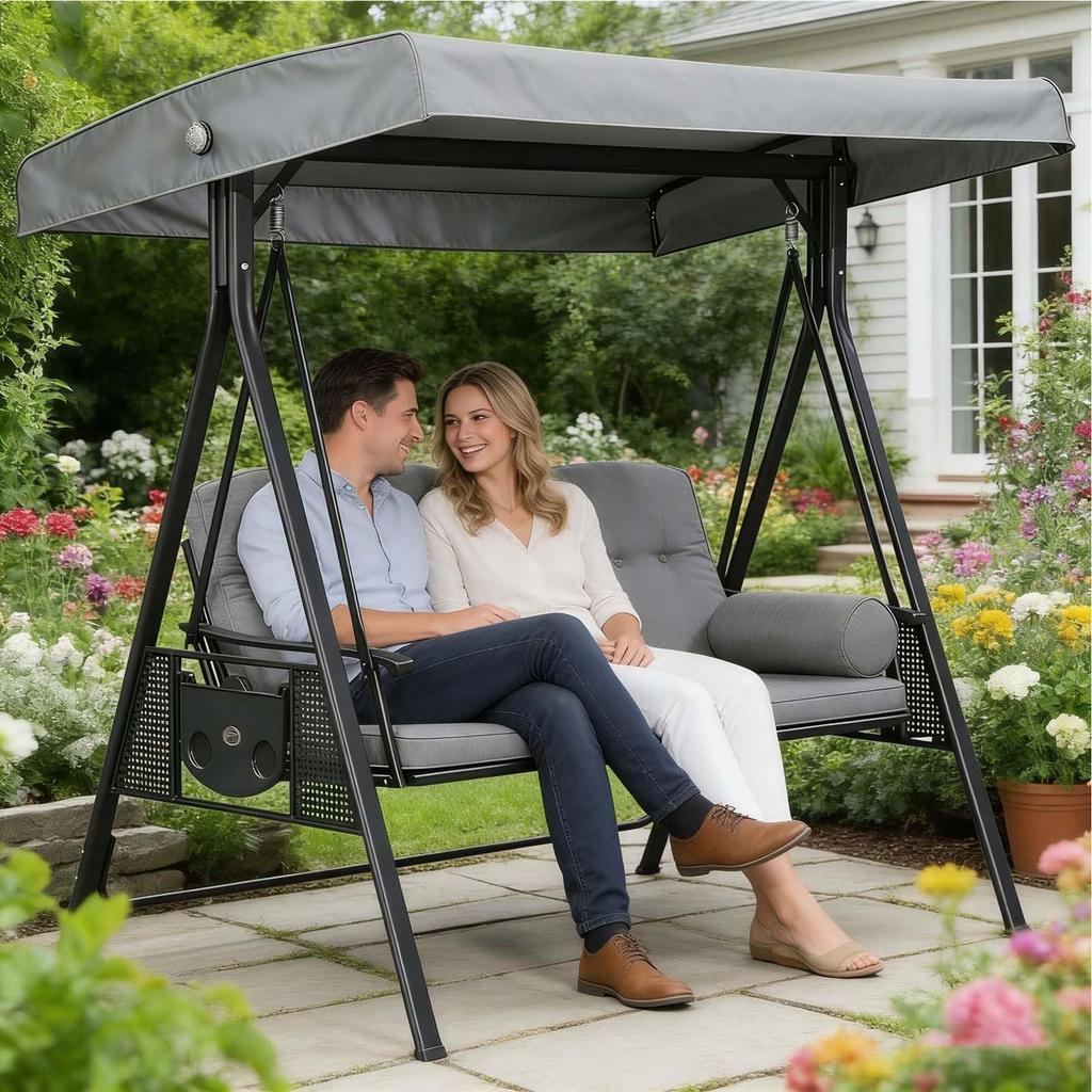 75x47 Inch Swing Canopy Replacement Cover Waterproof Anti-UV Cover Replacement Terrace Canopy for Outdoor Garden Swing Chairs