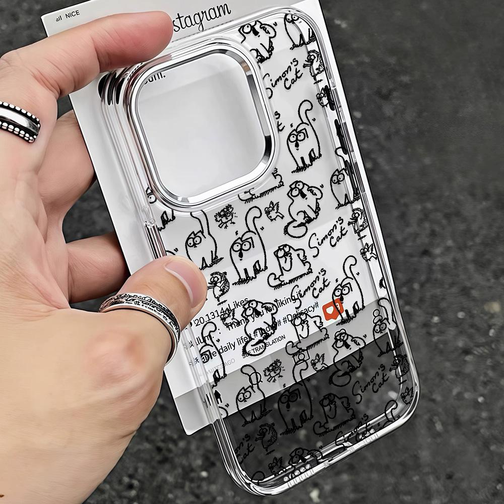 Cute S-Simons-Cat New Phone Case For Xiaomi Redmi Note 15 14 13 14c 13c 12 11 12s 12c 10c 10 9 Pro Plus 4G 5G Transparent Cover
