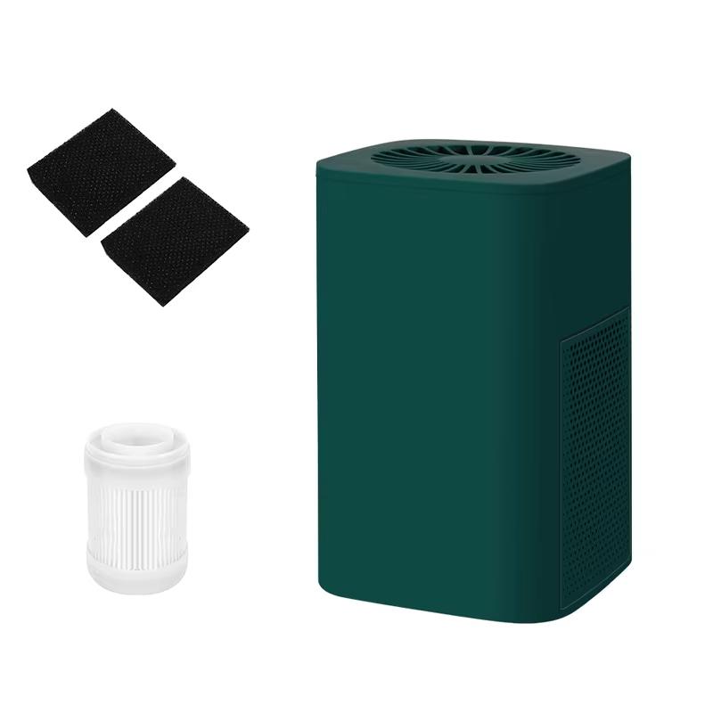 

AP-2103 Air Purifier For Home and Car, Negative Ion + Activated Carbon, Quiet Desktop Cleaner, Remove Smoke PM2.5 Formaldehyde зелений