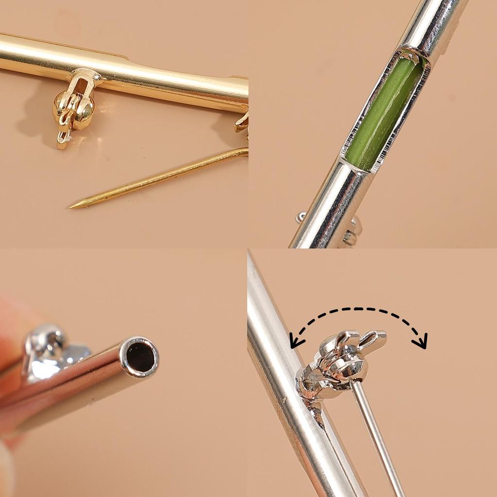 Frische Blumen Broschen Pin 3 Stück Edelstahl Künstlerischer Halter Ast Blumen Einsatz Brosche für Familie Freunde Muttertag Party
