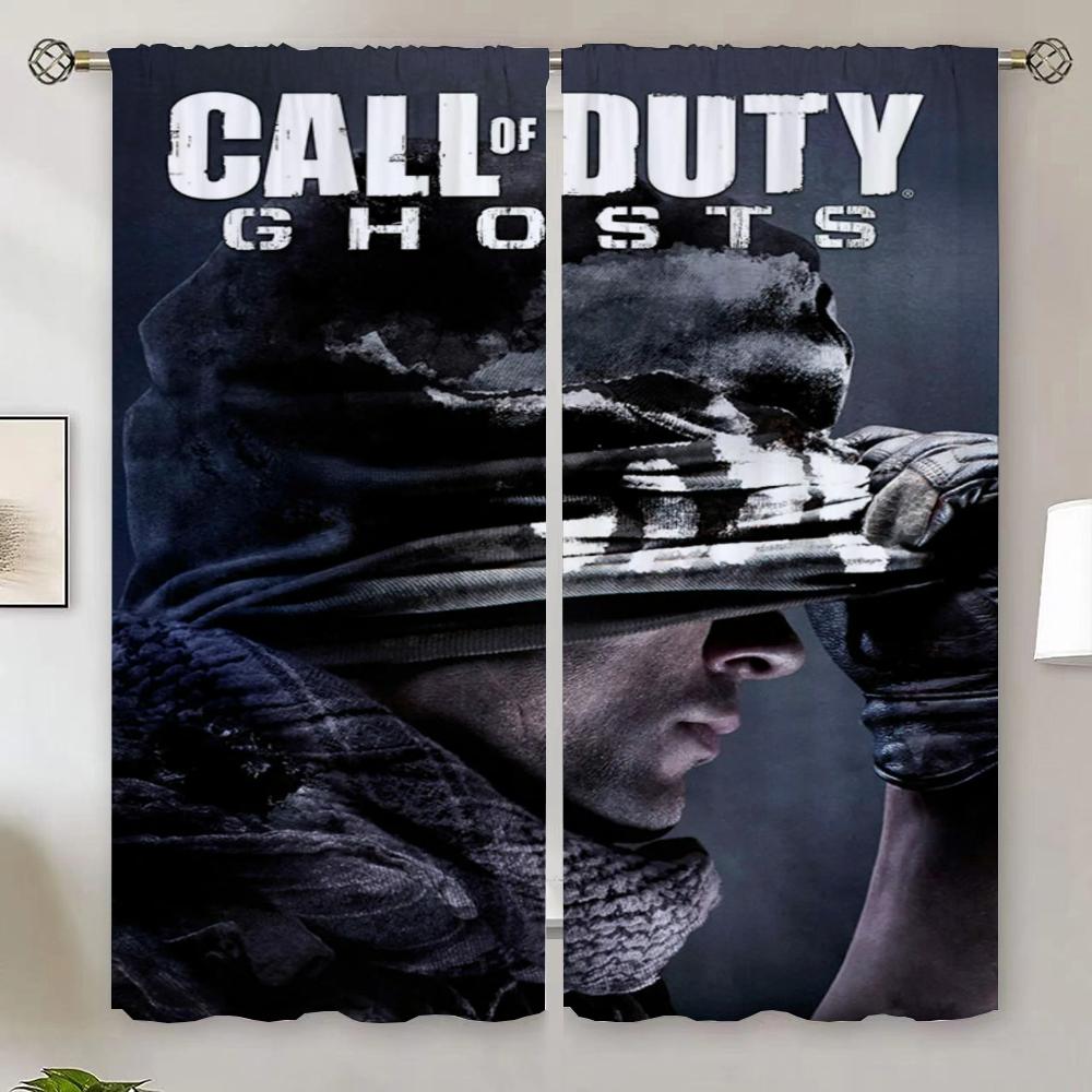 

Блекаут штори для віконних штор Салон 2 штуки Call of Duty Перегородка Вулична штора для прикраси вітальні Відтінки W86xH183cmx2pcs-CL