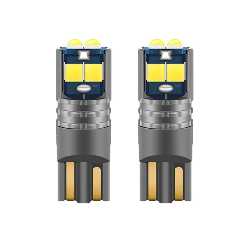 

2 шт. Новые T10 LED Canbus W5W 3030 10SMD 10 Вт 12-24 В 194 168 Автомобильные светодиодные лампы для салона, подсветки номера, купольные, для чтения, габаритные огни Ice blue