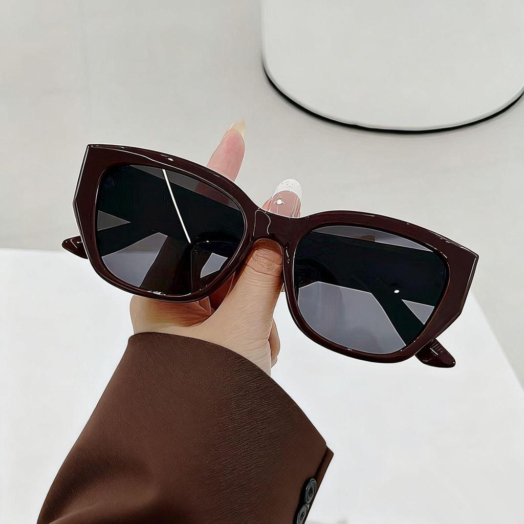 American Cat-Eye Women's High-End Square Frame Sunglasses 2025 Anti-UV for Myopic and Round Faces