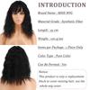 MISS WIG Women Natural Short Wavy Wig with Bangs Corn Perm Hair Extensions Cover White Hair Synthetic Fiber Wig Party Daily Use