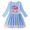 Vestido de Princesa de Manga Larga con Lentejuelas Arcoíris Kpop Demon Slayer para Niñas