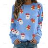 Autumn Fashion 3D Happy Christmas Print Sweatshirts Santa Claus Xmas Graphic Round Neck Hoodies Women Funny Clothing Sweatshirt