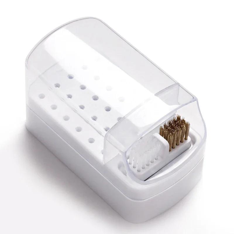 30 Holes Nail Art Drill Storage Box Grinding Polish Head Bit Holder Display Nail Drill Bits Organizer Nail Stand Manicure