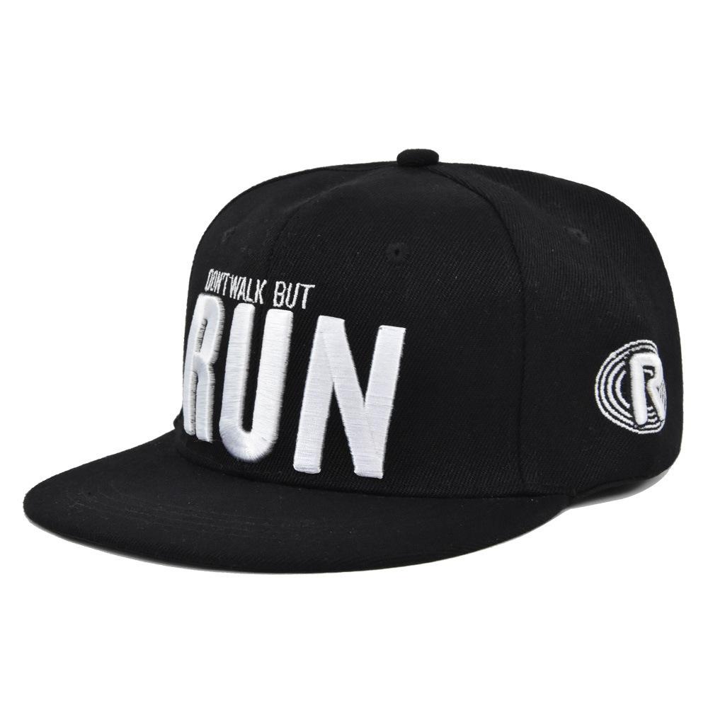 3d embroidered hip hop cap, embroidered baseball cap, unique flat brim cap, trucker hat, trendy youth hat - no logo Adjustable