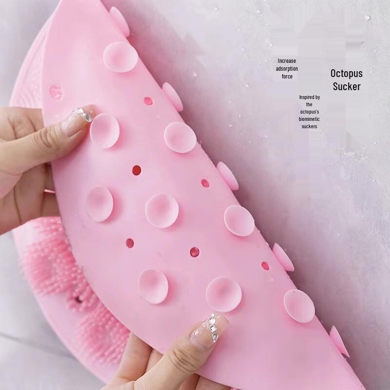 Silicone Non-slip Back and Foot Scrubber Pad with Massage Suction Cups