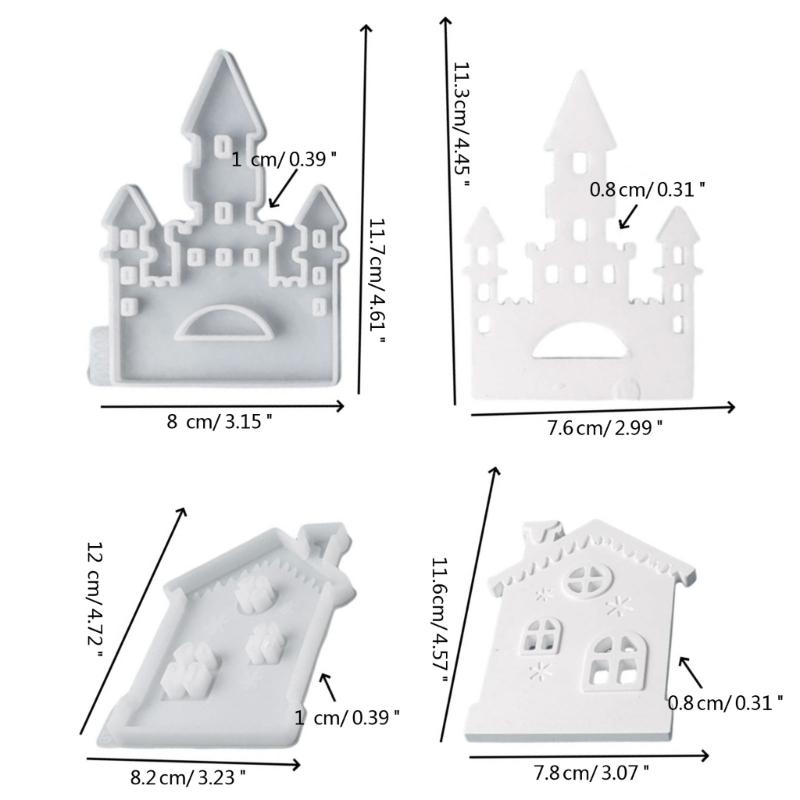 Castle House Candle Holder Silicone Molds Gypsum Molds Candlesticks Resins Molds