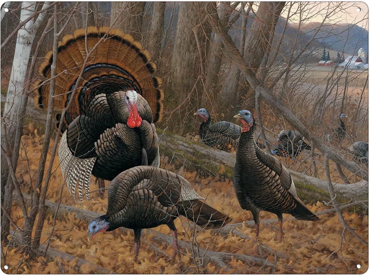 

Wild Turkey Vintage Metal tin Sign Art Plaque Wall Decor Look Funny Gifts for Home Kitchen Garage Bathroom Farm Garden Bar Ca 20x30cm（7.8x11.8inch）