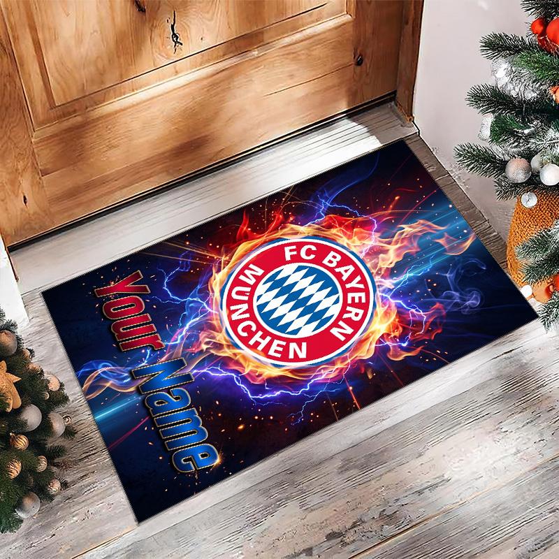 Bayern Munich Printed Crystal Velvet Rug Non‑Slip Crystal Velvet Carpet For Sofa Bedroom Indoor Home Decoration