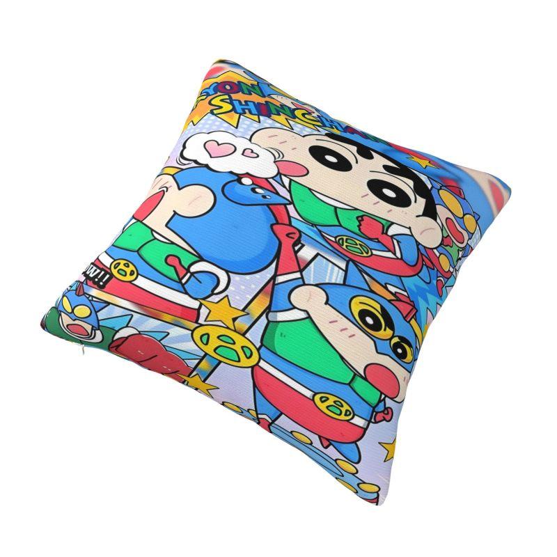 Custom Crayons Shins Chans Cartoon Cushion Cover 45x45cm Anime Manga Velvet Cute Throw Pillow Case