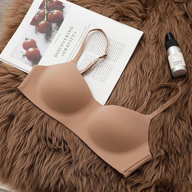 Women's Seamless Half-Cup Push-Up Bra - Smooth, Comfortable, Thin, Wire-Free, Anti-Sagging, Small Bust Support, Summer Design.