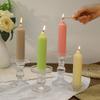 European Style Colorful Striped Cylindrical Candles for Weddings and Home Decor
