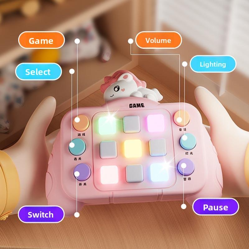 Montessori Cartoon Busy Board Sensory Toy with Light and Sound Kids' Pass The Game Decompression Games Quick Push Game Console