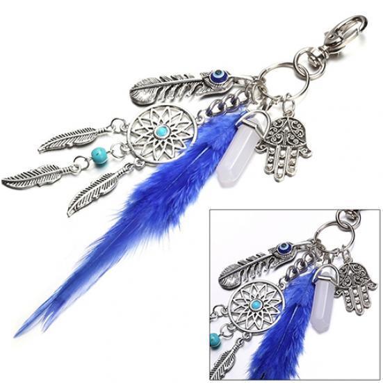 Llavero Boho Llavero metal pluma borlas Dream Catcher llaveG2