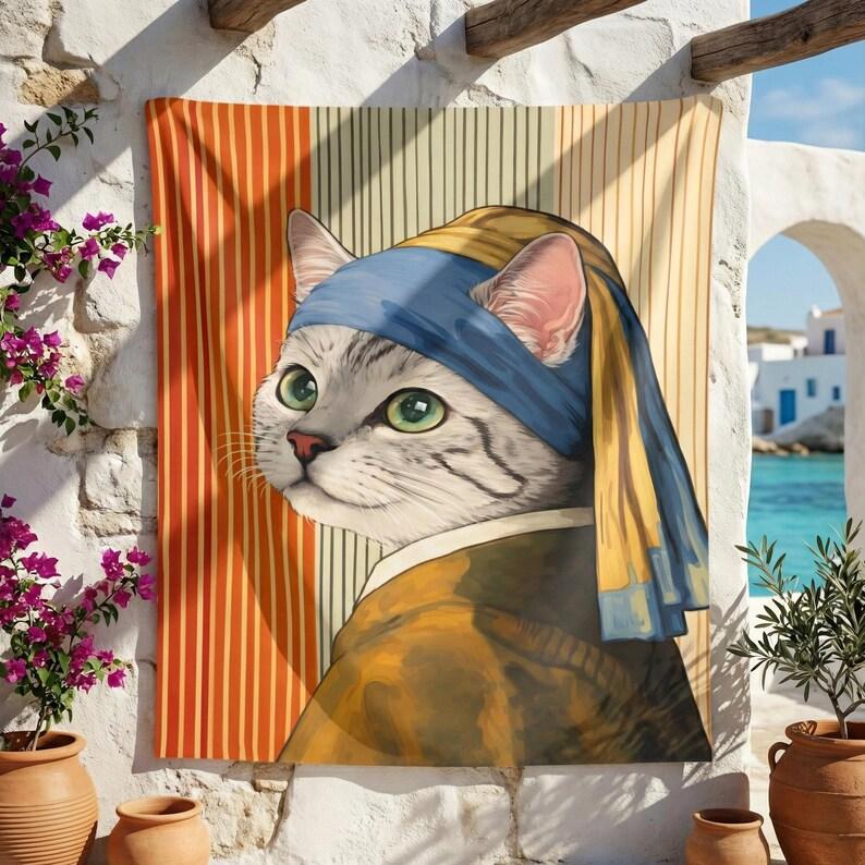 Quirky Cats tapestry 75x100 чёрный
