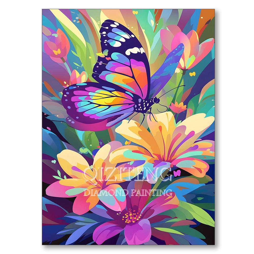 Vibrant Floral Diamond Painting Full Square Round Diamond Mosaic Embroidery Cross Stitch Kit DIY Home Decor Art Craft Gift