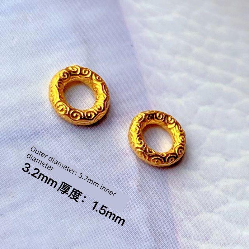 

S925 Silver Plated Flexible Ring Ruyi Gold Hoop Circle Ring DIY Ornament Accessories Carrying Strap Connecting Ring Bracelet Clasp Xiangyun Ring small size One