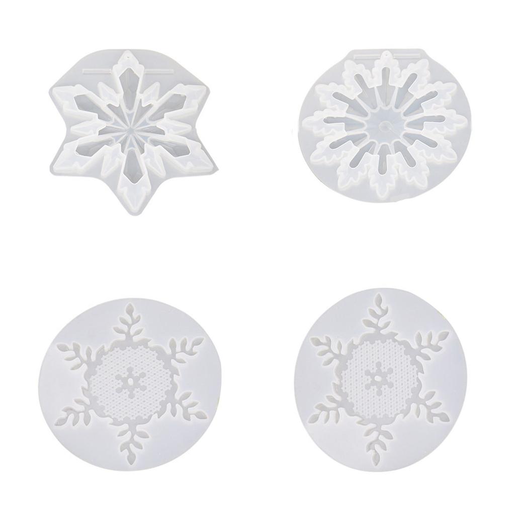 Silicone Pendant Mold Christmas Tree Snowflake Hanging Decoration Mould Jewelry Making Accessories for Craft Lover
