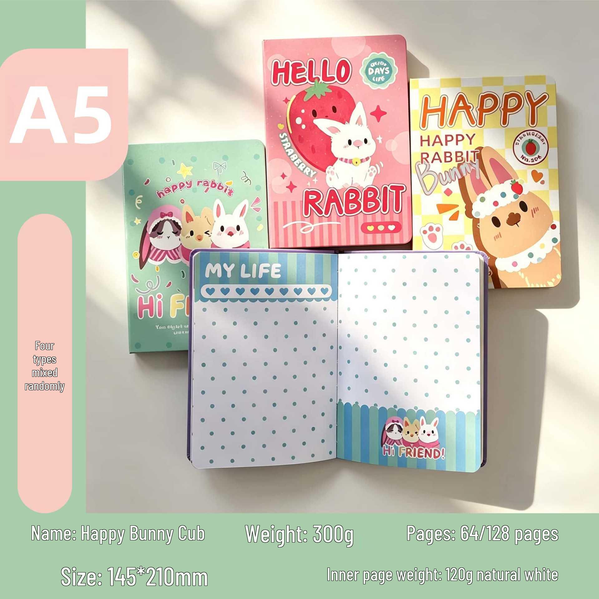 Hot Selling Cartoon Stitched A5 Notebook with Color Pages for Students