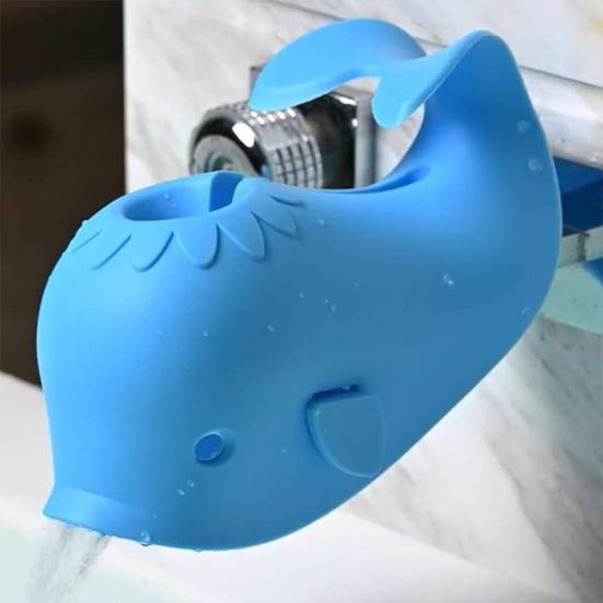 Baby Bathtub Faucet Cover Whale Pattern Anti-collision Cover BPA-Free Silicone Safety Protection Bath Tap Guard
