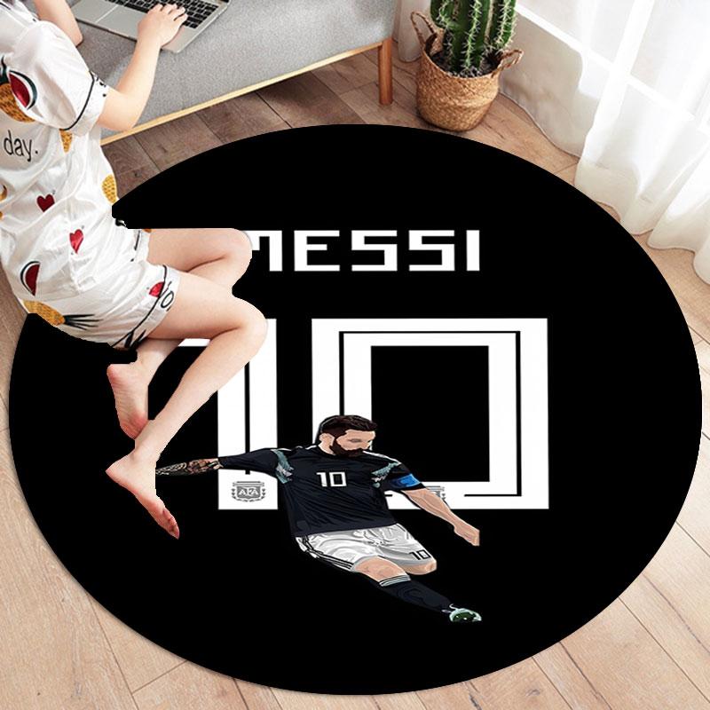 Messi Round Area Rug,Carpet Rug for Living Room Bedroom Sofa Playroom Decor,Non-slip Floor Mat