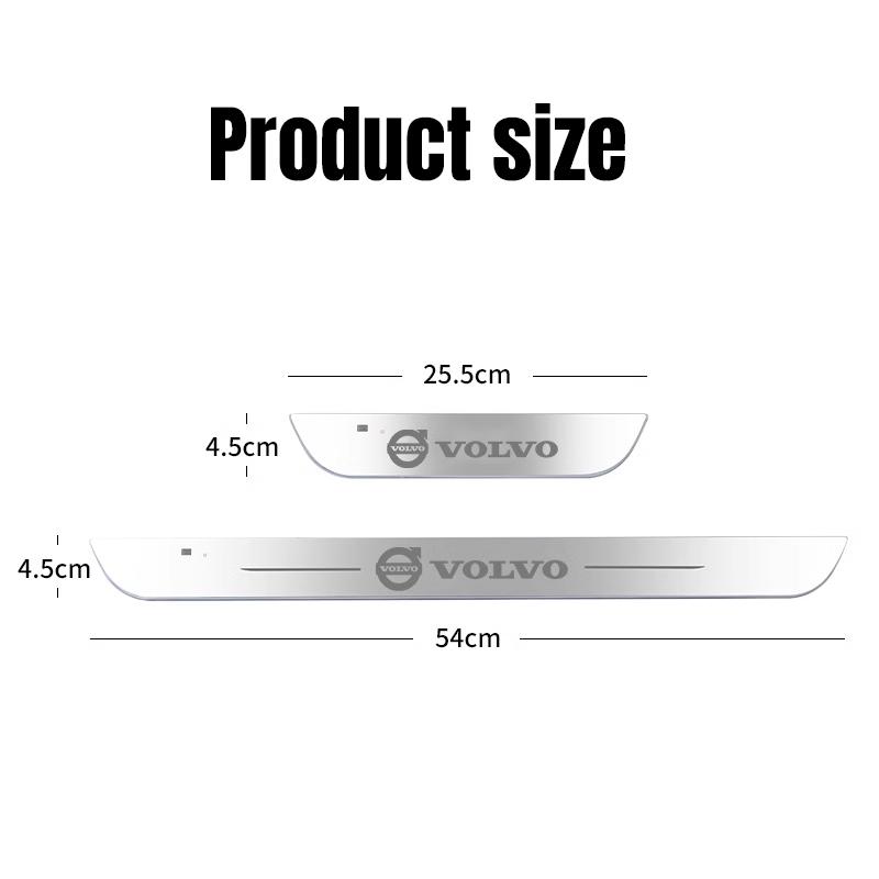 Nuovissimo Alimentazione USB LED Mobili Benvenuti Piastra Raschiaruota per Auto a Pedali Luci Davanzale Porta per Volvo XC90 V90 V60 XC60 V40 S80 S60 S90 C40