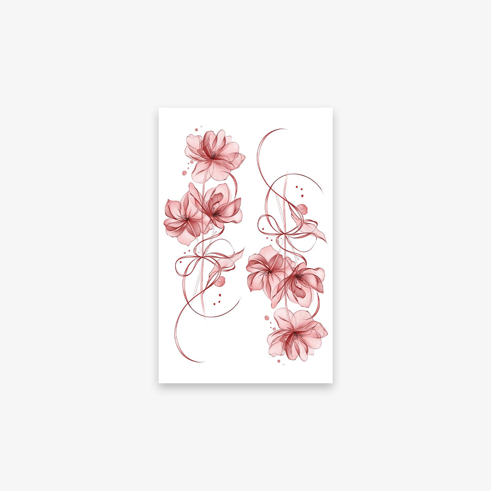 

Higan Flower Tattoo Sticker Ins High Value Waterproof Long-Lasting Arm Sexy Babes Temporary Tattoo Sticker 12*19